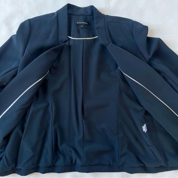 41 Hawthorn Navy Women's Career Business Casual Open Front Blazer Jacket SZ M - Picture 13 of 15